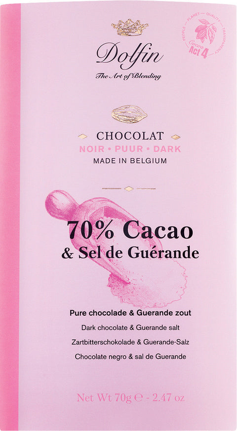 Dolfin Zartbitterschokolade mit Sel de Guérande